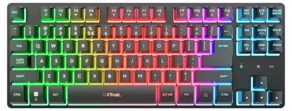 Tastatură de gaming Trust - GXT831 Thado TKL, wireless , RGB, negre