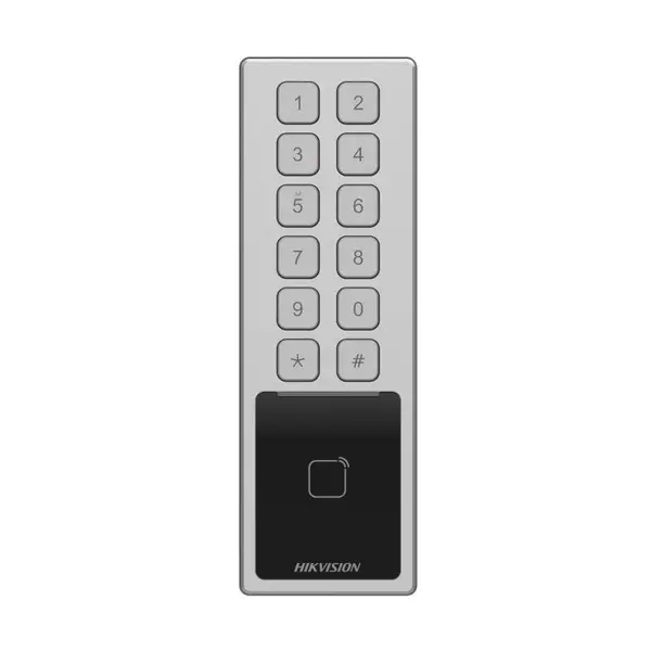 Tastatura exterior Hikvision DS-PK502MDX, alimentare Bus, protectie IP66, rezistenta IK08, 2 zone cablate, 1 releu, cititor tag