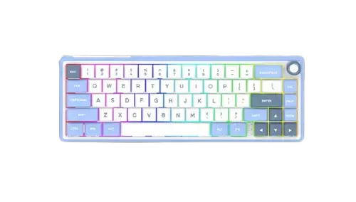 Tastatura Gaming Aqirys Talitha, Wireless 2.4Ghz, Bluetooth, Wired, USB, iluminare RGB (Alb/Albastru)