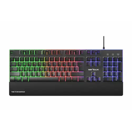 Tastatura gaming cu fir iluminata Serioux Nexor, interfata USB, numar de taste: 104, material ABS, anti-ghosting: 19 taste, lungime cablu 1.5m PVC, Negru