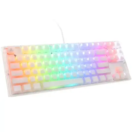 Tastatura Gaming Ducky One 3 Aura TKL, iluminare RGB, Wired, Cherry MX Speed Silver (Alb)