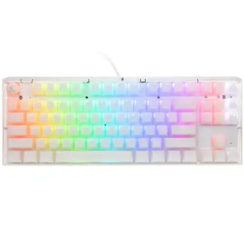 Tastatura Gaming Ducky One 3 Aura TKL, iluminare RGB, Wired, USB, Cherry MX Silent Red (Alb)