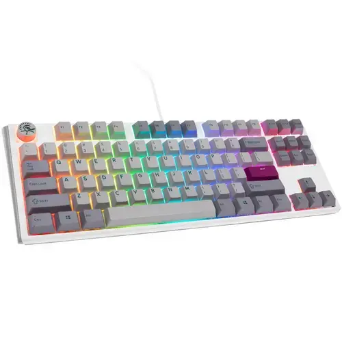 Tastatura Gaming Ducky One 3 TKL, iluminare RGB, Wired, USB, Cherry MX Silent Red (Gri/Alb)
