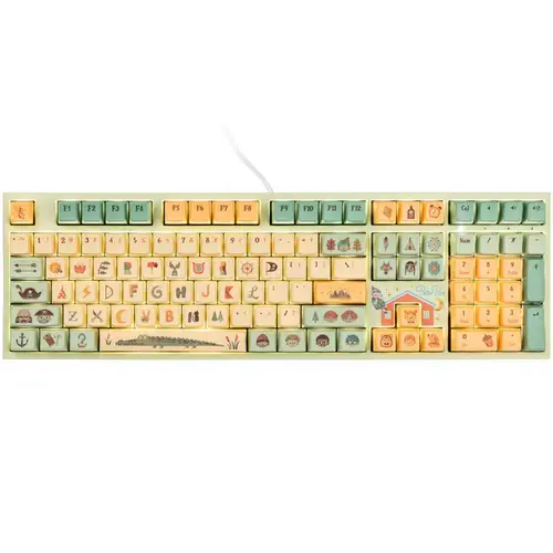 Tastatura Gaming Ducky x Dimanche One 2 Pro Peter Pan, Wired, USB, RGB (Verde/Galben)