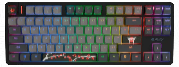 Tastatură gaming Fury – Kanabo K6, switch-uri magnetice Gateron Orange, RGB, negru/gri
