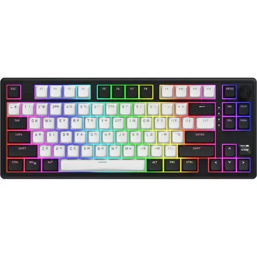 Tastatura Gaming Hator Skyfall Mag Ultima 8K, Wired, Wireless 2.4Ghz, Bluetooth (Negru/Alb)