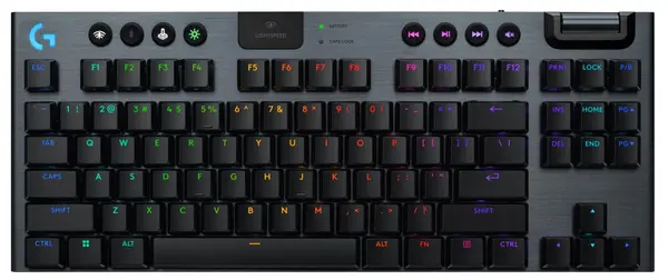 Tastatură gaming Logitech - G915 X Lightspeed TKL Tactile, wireless, RGB, negru
