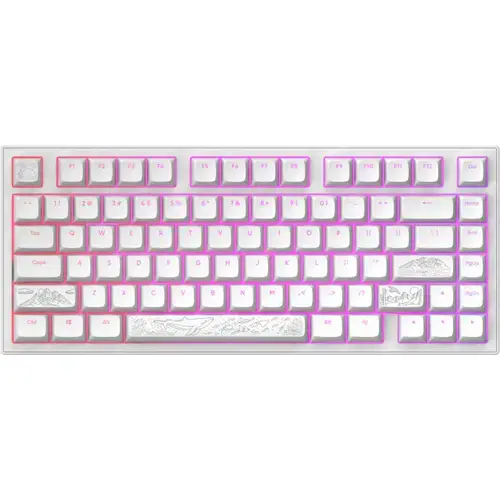 Tastatura Gaming Mecanica Dark Project Terra Nostra, USB, US ANSI, RGB, Switch G3MS Moonstone (Alb)