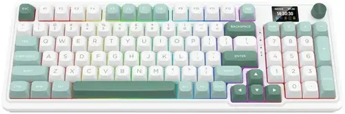 Tastatura Gaming Mecanica K719WG-RGB-PRO, USB, Bluetooth, Wireless 2.4GHz, Iluminare RGB, Switch-uri Mint Mambo (Alb/Verde)