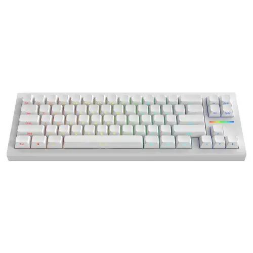 Tastatura Gaming Mecanica Nubi NK68 HE RGB g3ms Magnetite Ice Switch, layout US, USB-C, iluminare RGB, Alb