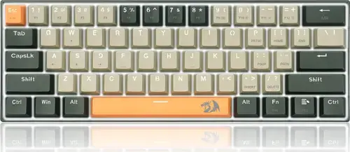 Tastatura Gaming Mecanica Redragon Lakshmi, USB, Iluminare LED, Switch-uri RED, Layout US, Anti-Ghosting (Gri/Portocaliu)