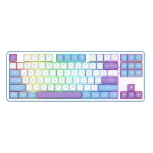 Tastatura gaming mecanica Redragon Star Blade Pro, Bluetooth, USB, SwitchtMint Mambo, Alb/Mov