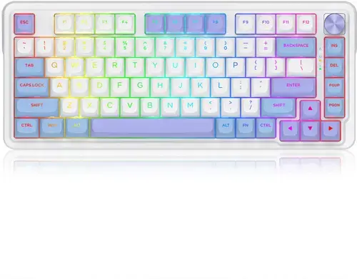 Tastatura Gaming Mecanica Redragon UCAL MAX K673WBP-RGB-MAX, USB, Bluetooth, Wireless 2.4GHz (Alb)