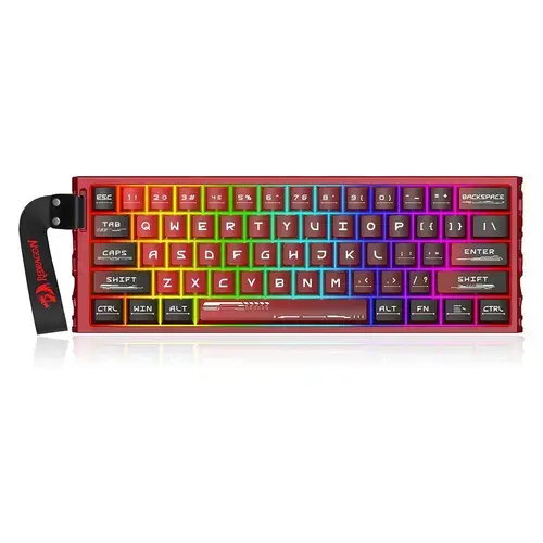 Tastatura gaming mecanica Redragon Venom, USB, iluminare RGB, Layout US, Rosu