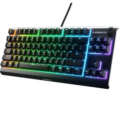 Tastatura Gaming Mecanica SteelSeries Apex 3 TKL, USB, iluminare RGB, Layout US (Negru)