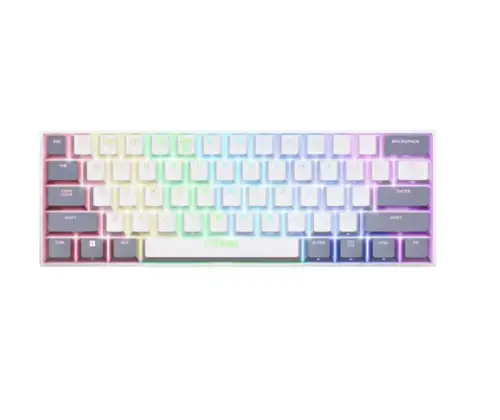 Tastatura Gaming Mecanica Trust GXT 873 Acira 60% Mini, Tri-mode, switch Linear Outemu, LED RGB, Layout US (Alb)