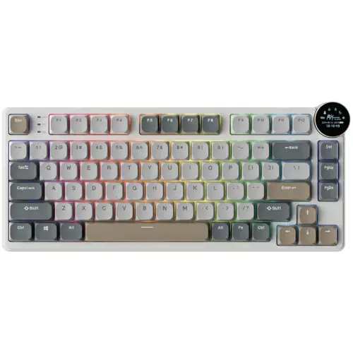 Tastatura Gaming Royal Kludge N80, Brown Switch, iluminare RGB, Wired, Wireless 2.4Gzh, Bluetooth (Multicolor)