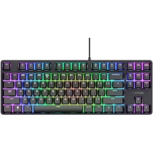 Tastatura Gaming Trust GXT 864 Cada TKL, iluminare RGB, Wired, USB (Negru)