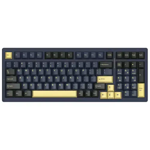 Tastatura Gaming VGN S99 Box Ice Cream, iluminare RGB, Wireless, Wired (Negru/Auriu)