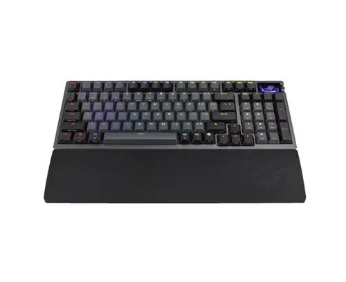 Tastatura Gaming Wireless ASUS ROG AZOTH 96 HE, ROG Hall Sensor, Switch-uri Magnetice ROG HFX V2, Ecran OLED, ROG SpeedNova 8K Wi-Fi, USB-C, Bluetooth, 5 Device-uri Simultan (Negru)