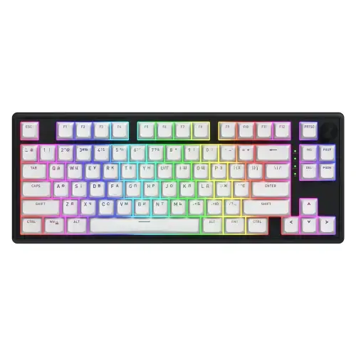 Tastatura Hator Skyfall 80, iluminare RGB, Wired, Wireless, USB (Negru/Alb)