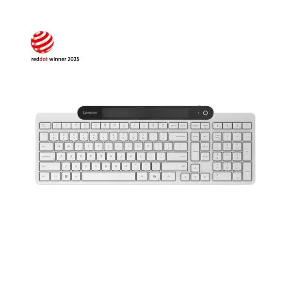 Tastatura Lenovo 800 Self-Charging, Wireless, Bluetooth, Layout US English, USB-C, White