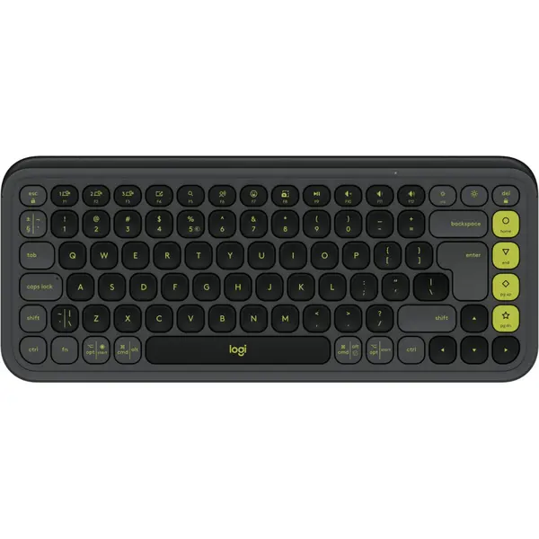 Tastatura Logitech Pop Icon, Wireless, Bluetooth, Graphite/Green