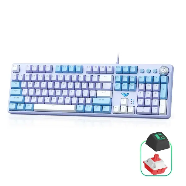 Tastatura Mecanica Gaming 104 Taste Timebox, Switch Albastru, Violet - Default Title