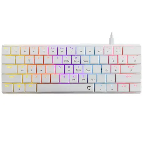 Tastatura Mecanica Gaming cu fir White Shark NAGAMAKI, USB, Anti-Ghosting, Layout US, RED Switch (Alb)