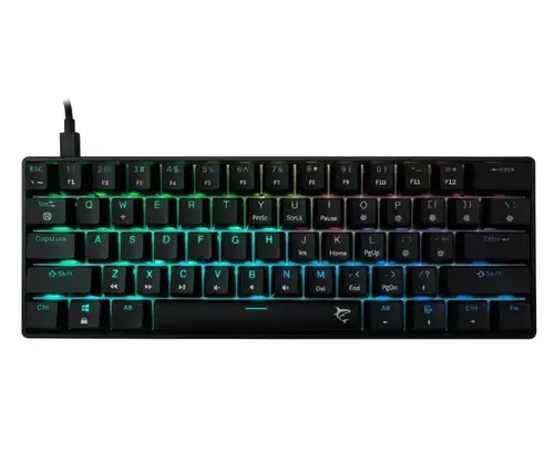 Tastatura Mecanica Gaming cu fir White Shark SHINOBI v2, BROWN OUTEMU Switch, Tip Compact Carry-On, Full Anti-Ghosting, Taste Iluminate RGB LED, Cablu braided 1.8m, Software (Negru)