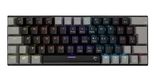 Tastatura Mecanica Gaming cu fir White Shark WAKIZASHI v2, RED Switch, Tip Compact Carry-On, Full Anti-Ghosting, Taste Iluminate Rainbow LED, Cablu 1.5m USB-C-USB-A Detasabil (Negru/Gri)