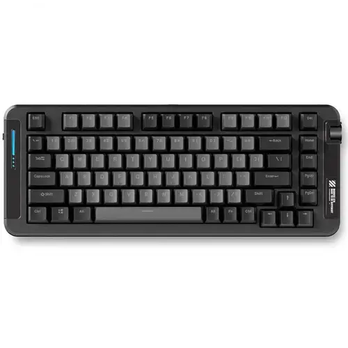 Tastatura mecanica gaming MCHOSE X75, 82 de taste (75%), switch-uri KTT Hyacinth pre-lubrifiate, iluminare RGB 360°, conectare 2.4 GHz/BT/Type-C, 5 straturi de izolare fonica, hot-swap, software personalizabil, baterie 4000 mAh