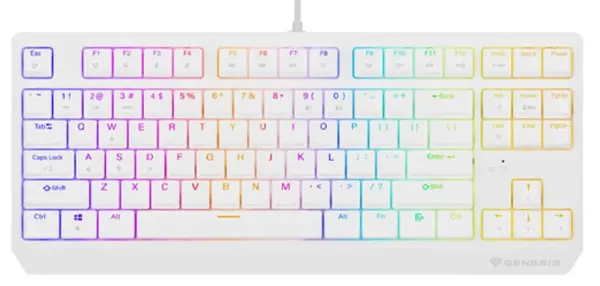 Tastatură mecanică Genesis - Thor 230 TKL, Outemu Brown, RGB, alb