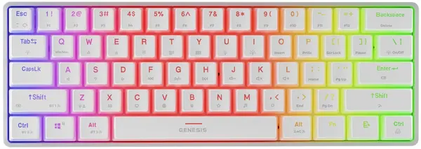 Tastatură mecanică Genesis - Thor 660 G2, wireless, Gateron Brown, albă