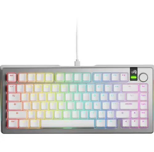 Tastatura mecanica Glorious GMMK 3 PRO, Fox Switches, 81 taste, Cu fir, USB (Argintiu)