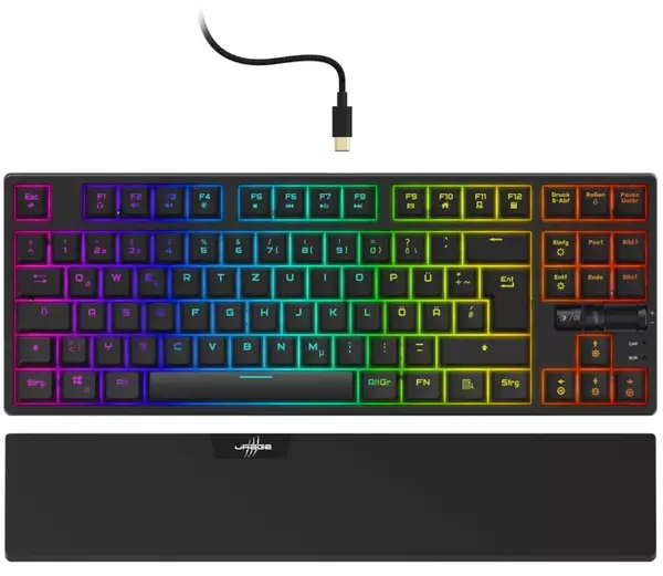 Tastatură mecanică Hama - uRage Exodus 860, Outemu Red, RGB, neagră