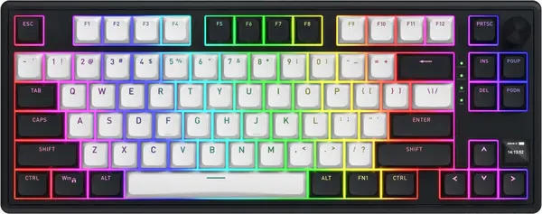 Tastatură mecanică HATOR - Skyfall 80 MAG Ultima 8K, wireless, Aurum Ice Magnetic, RGB, alb/negru