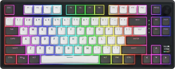 Tastatură mecanică HATOR - Skyfall 80 PRO, wireless, Aurum Vanila Silent, RGB, gri/negru