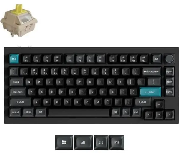 Tastatură mecanică Keychron - Q1 Ultra, wireless, Silk POM Banana, RGB, neagră