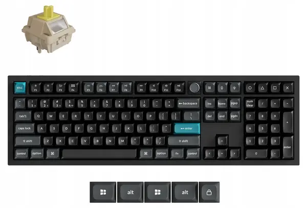 Tastatură mecanică Keychron - Q6 Ultra 8K, wireless, Silk POM Banana, RGB, neagră