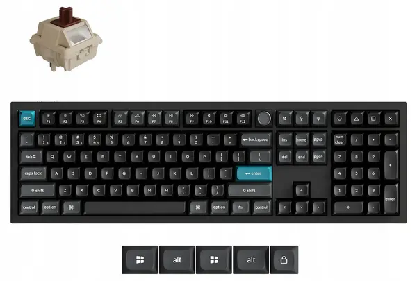 Tastatură mecanică Keychron - Q6 Ultra 8K, wireless, Silk POM Brown, RGB, neagră