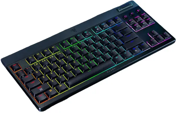 Tastatură mecanică Razer - BlackWidow Tenkeyless HyperSpeed Orange Switch, wireless, tactile, neagră