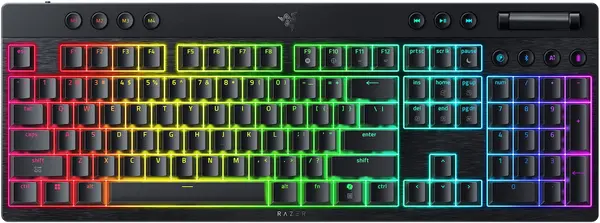 Tastatură mecanică Razer - BlackWidow V4 Low-profile HyperSpeed Orange Switch, wireless, Linear, neagră