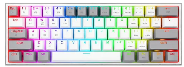 Tastatură mecanică Redragon - Fizz Pro K616, wireless, Red, alb/gri