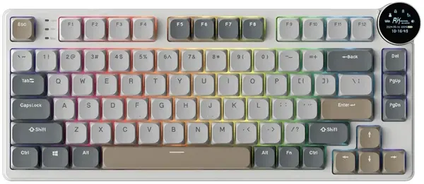 Tastatură mecanică Royal Kludge – N80, wireless, Red switch, RGB, Pearly Dawn