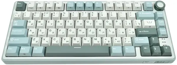 Tastatură mecanică Royal Kludge – R75, K Silver, RGB, Sky Cyan