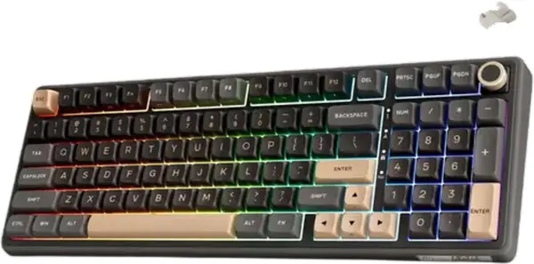 Tastatură mecanică Royal Kludge - R98 Pro Phantom, cu fir, Cream Linear, RGB, neagră