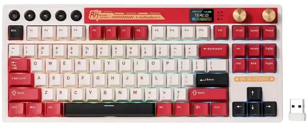 Tastatură mecanică Royal Kludge - RK M87 Famicom, wireless, Cream Switch, RGB, Famicom