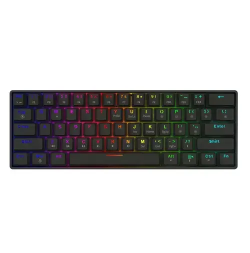 Tastatura mecanica Savio BLACKOUT X2, USB, Layout US, Switch-uri OUTEMU Red, Hot Swap, Iluminare RGB, 61 taste (Negru)