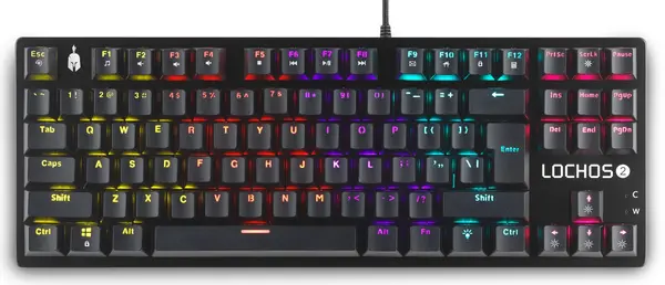 Tastatură mecanică Spartan Gear - Lochos 2 TKL, roșu, LED, negru